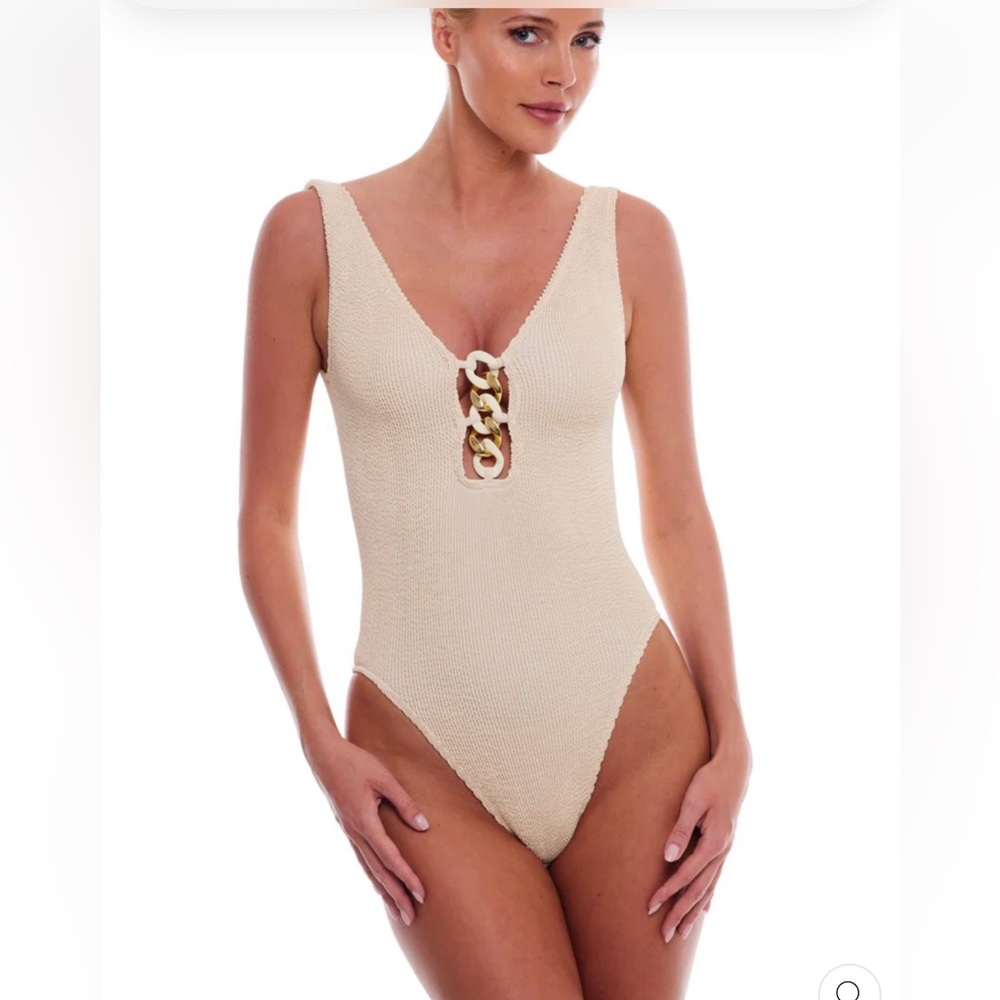 Love & bikinis Seychelles chain one size one piece macadamia